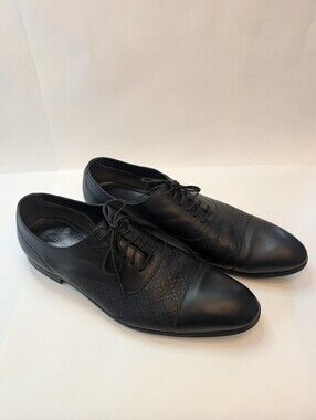 Black Leather Gucci Oxford Dress Shoes. Made In Italy. Size 12